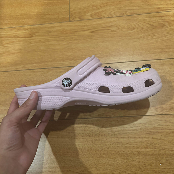 The side view of a croc shoe