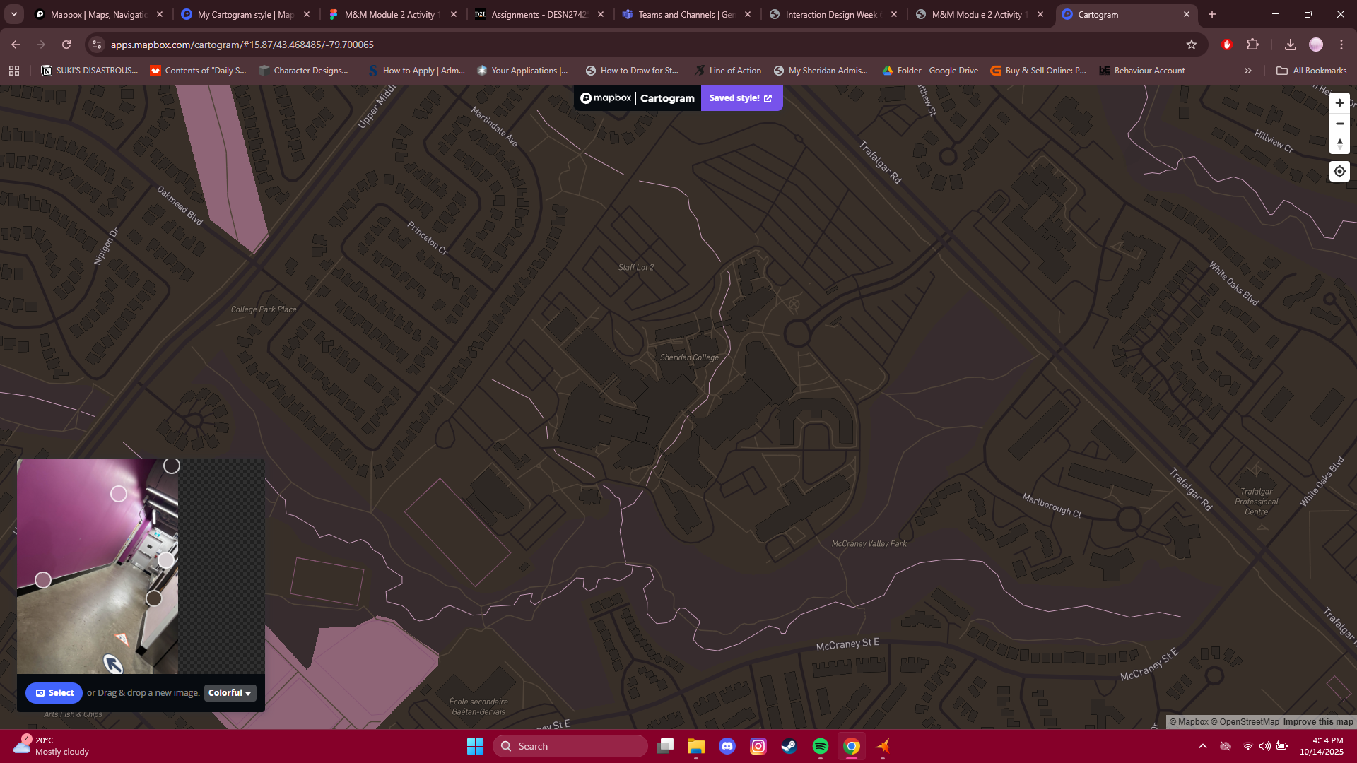 Inserted photo 2 from workshop 1, thought it was nice as is with the automated styles it chose