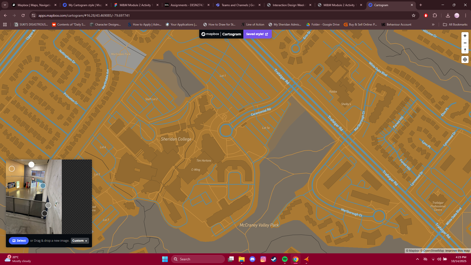 Inserted photo 3 from workshop 1, I did not like the colours it automatically chose off of it