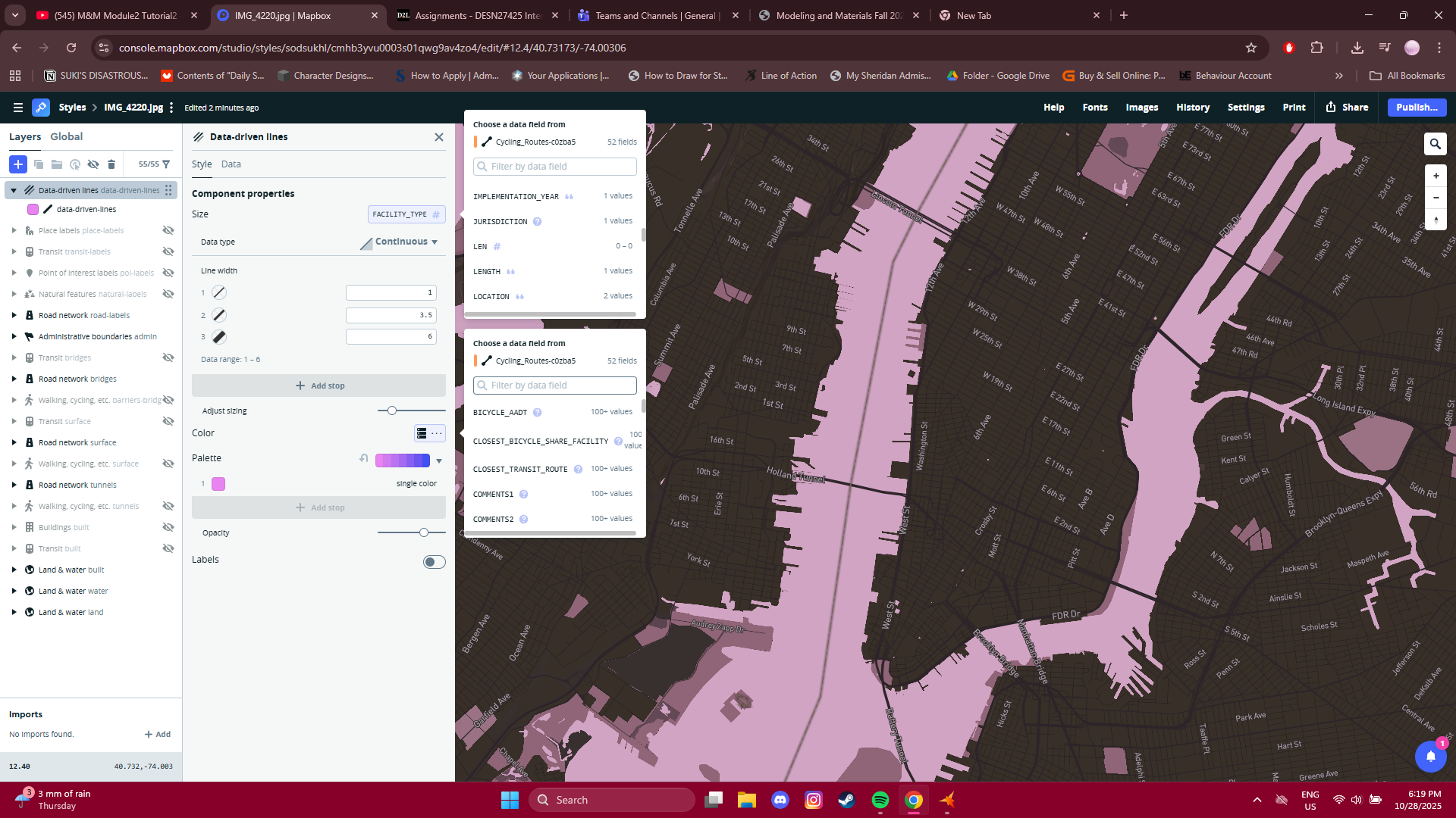 Bivariate spacial map