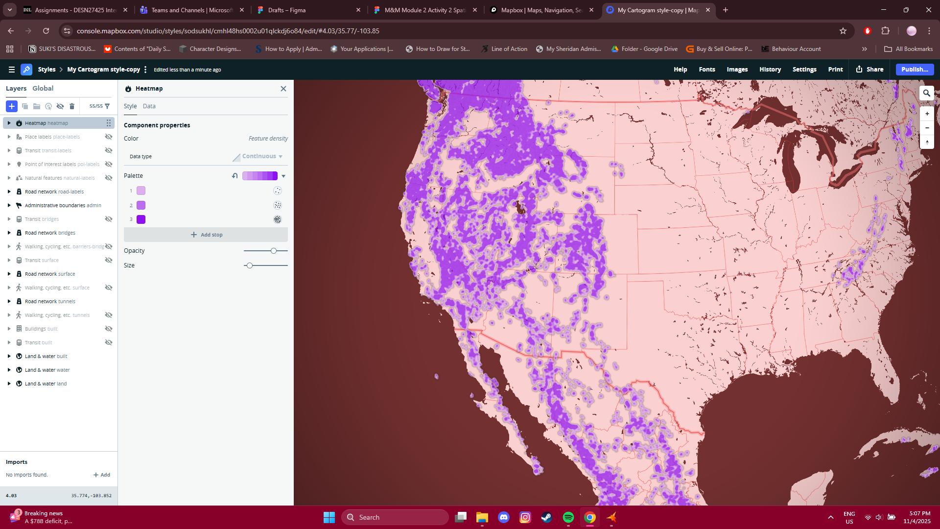 Bivariate spacial map experimentation